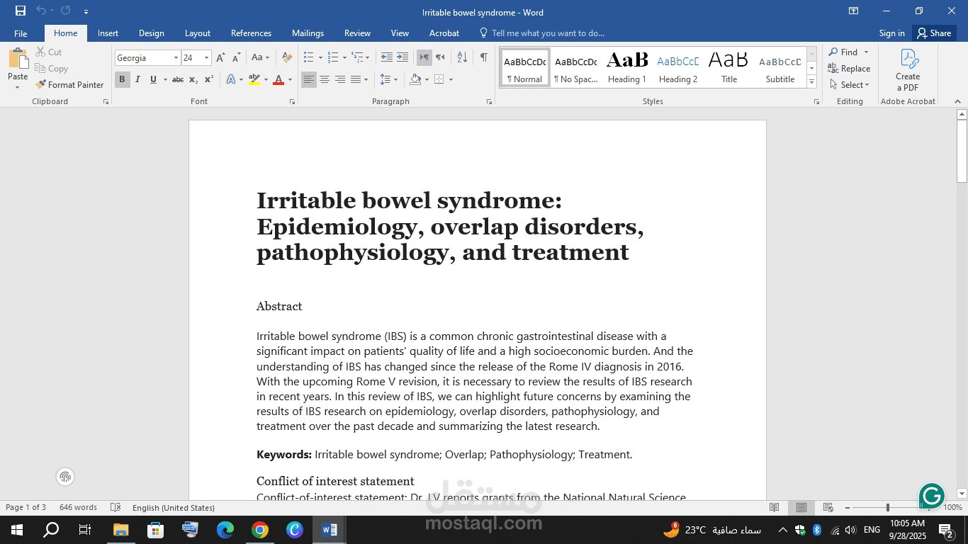 Irritable bowel syndrome