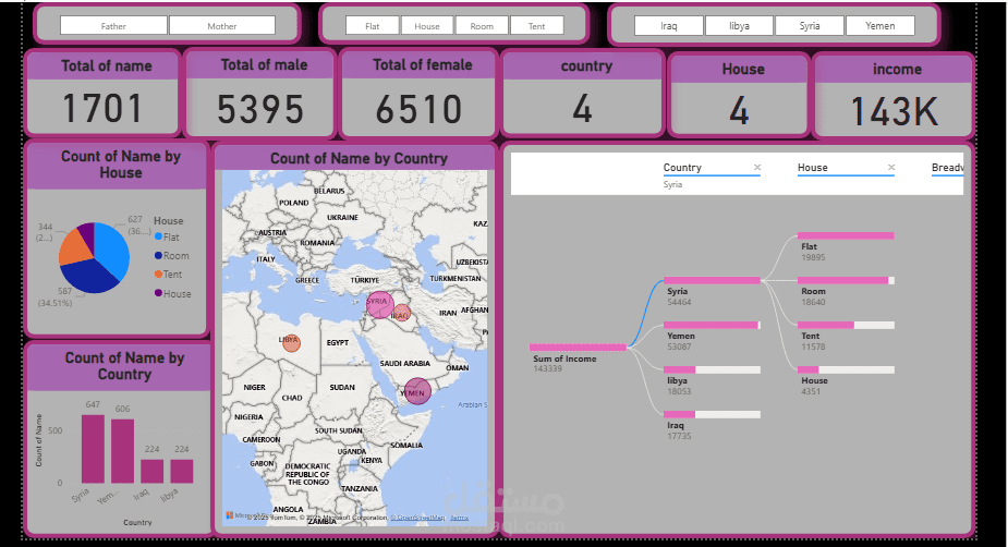 داش بورد لمنظمه اغاثه عالميه ببرنامج باور بي اي