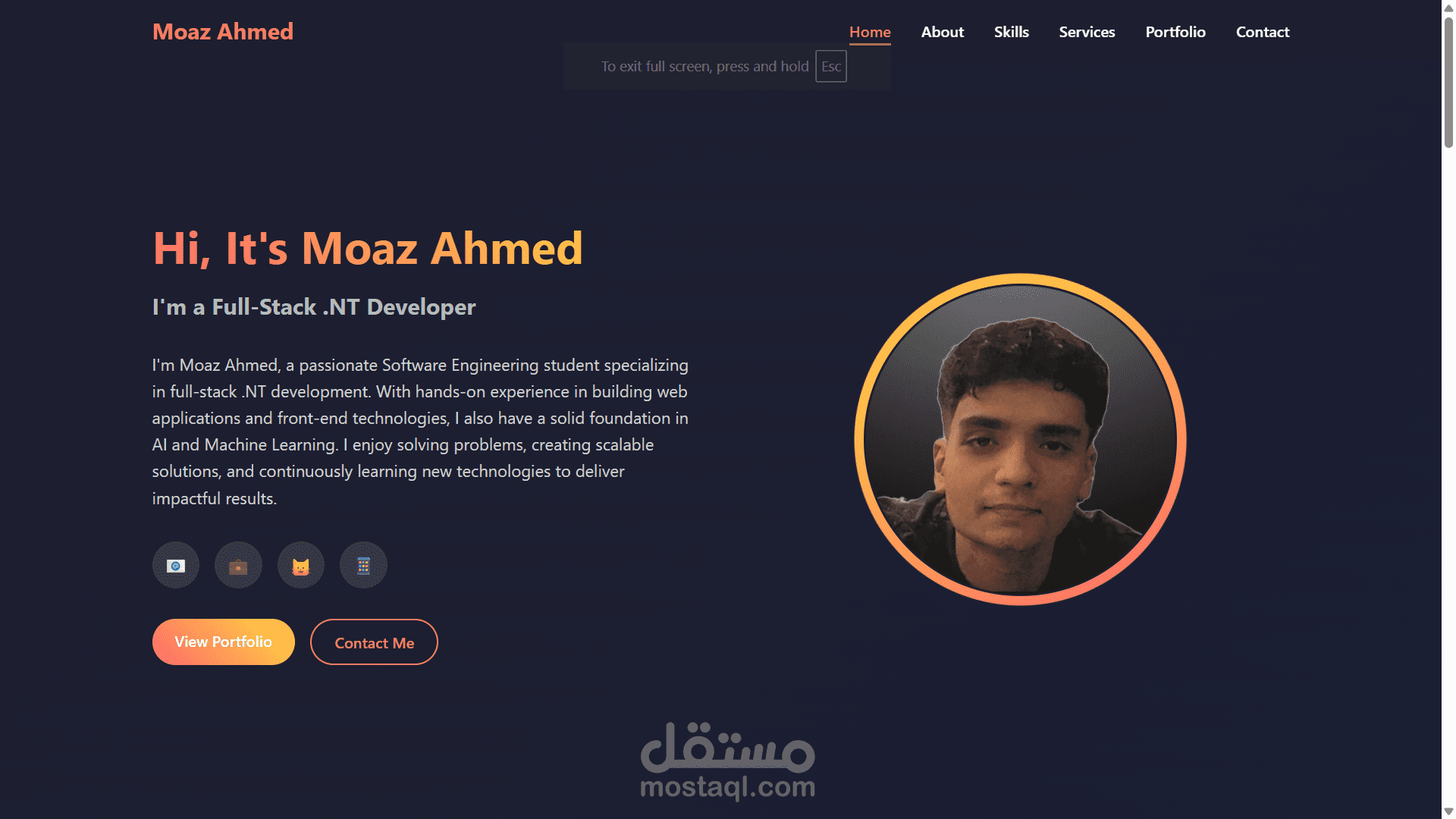 موقع بورتفوليو (Portfolio) احترافي