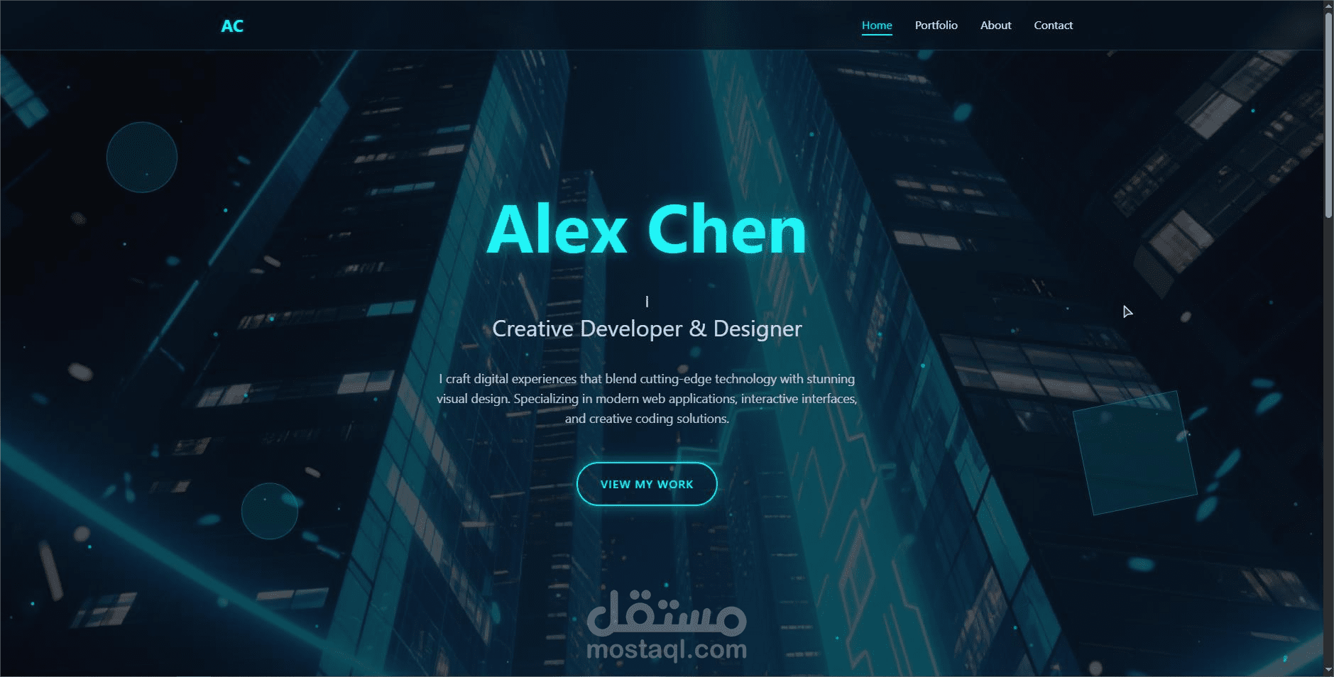 تطوير موقع معرض أعمال شخصي (Portfolio) احترافي وجذاب