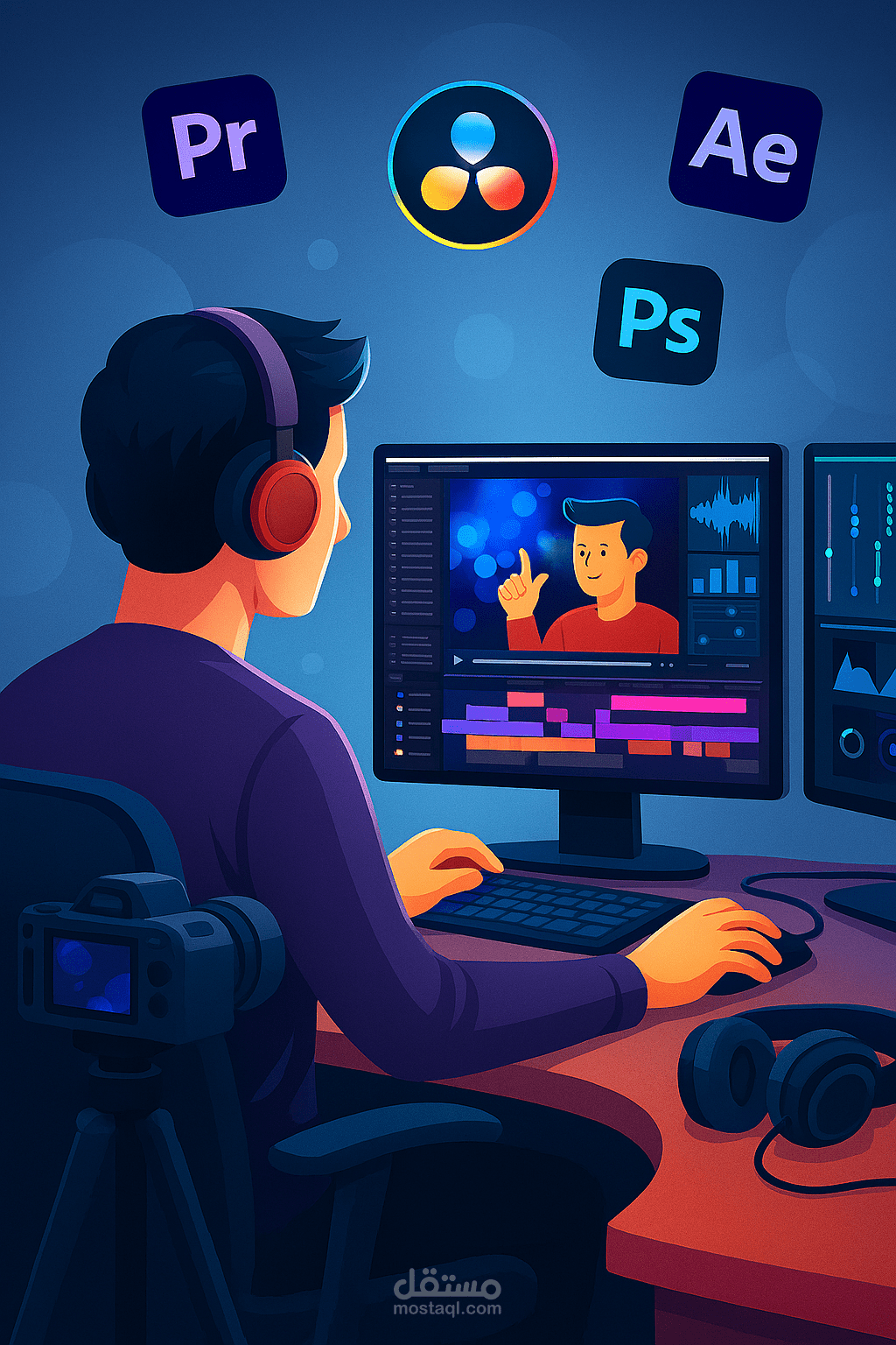 فيديو بعدة لغات قصير لمنصات التواصل الاجتمماعي وبكل الصيغ