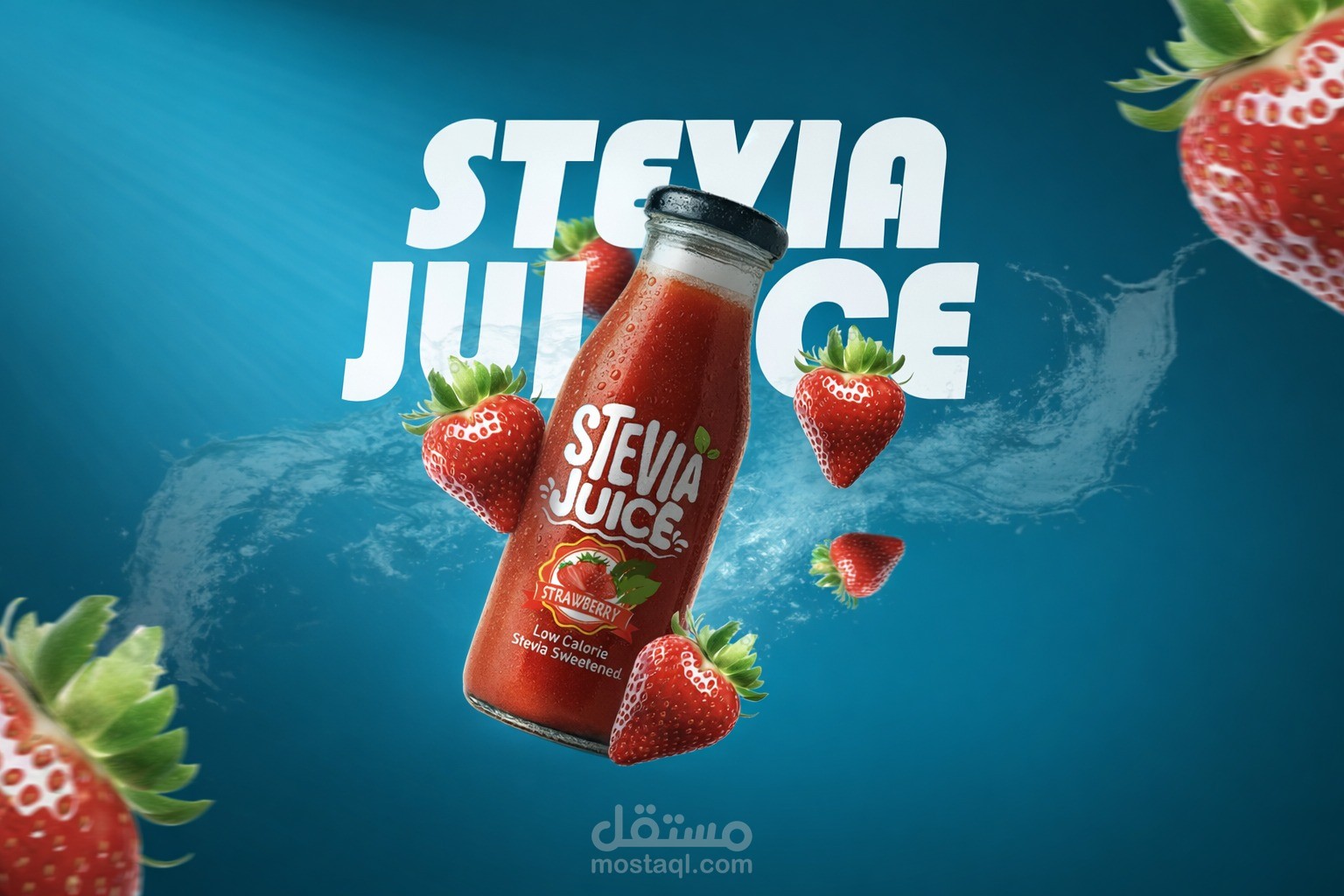 🍓 Stevia Juice: انتعاش طبيعي في تصميم بصري عصري