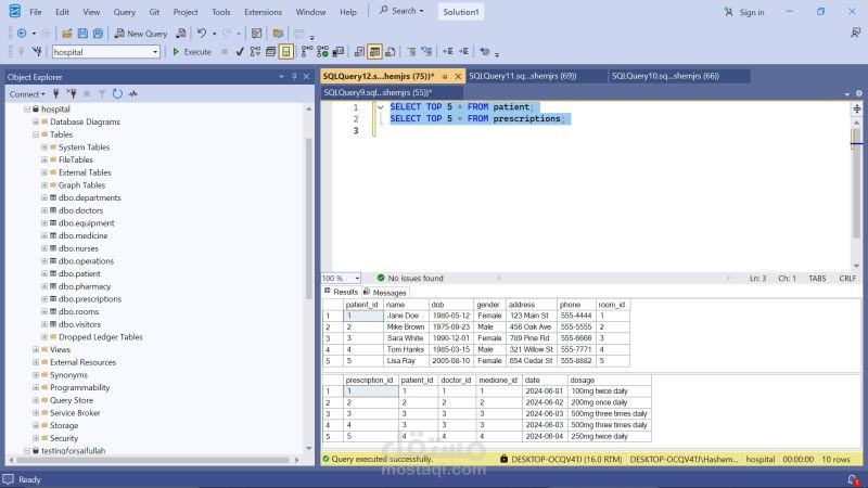 SQL SERVER FOR A HOSPITAL