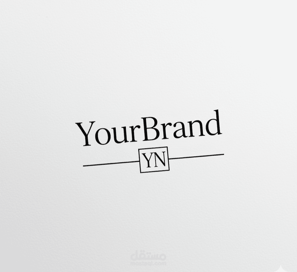 شعار نصي (Logotype) حديث مع تطبيقات هوية بصرية بسيطة