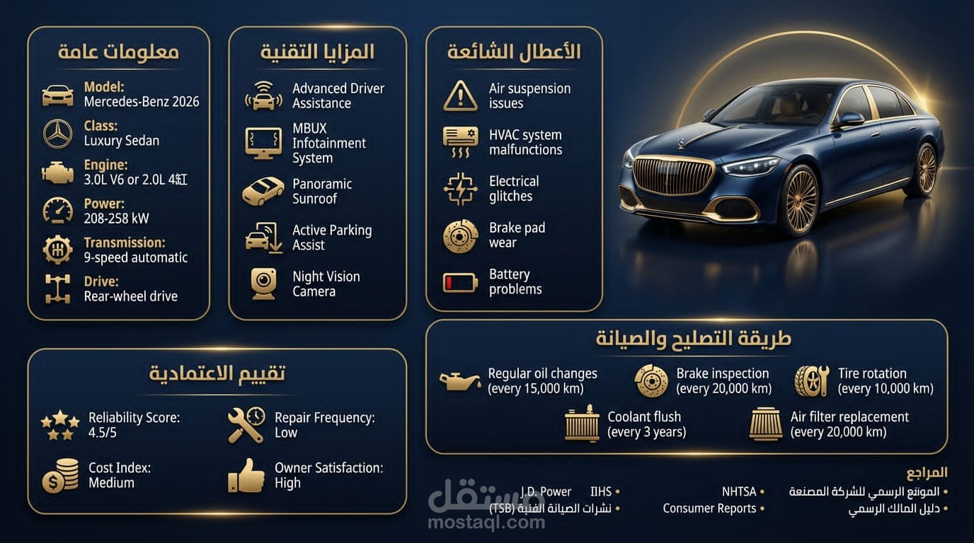 إنفوجرافيك مرسيدس بنز 2026 الشامل