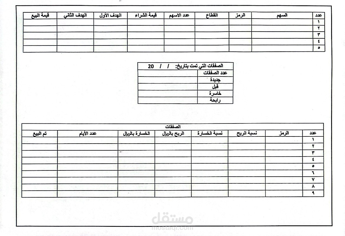 عمل الجداول حسب الطلب