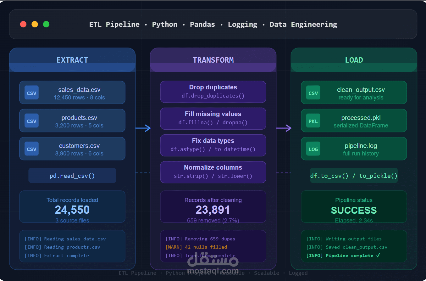 ETL Pipeline for Data Processing using Python