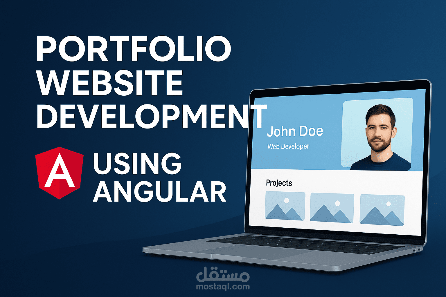 موقع بورتفوليو تفاعلي مبني باستخدام Angular بتصميم احترافي
