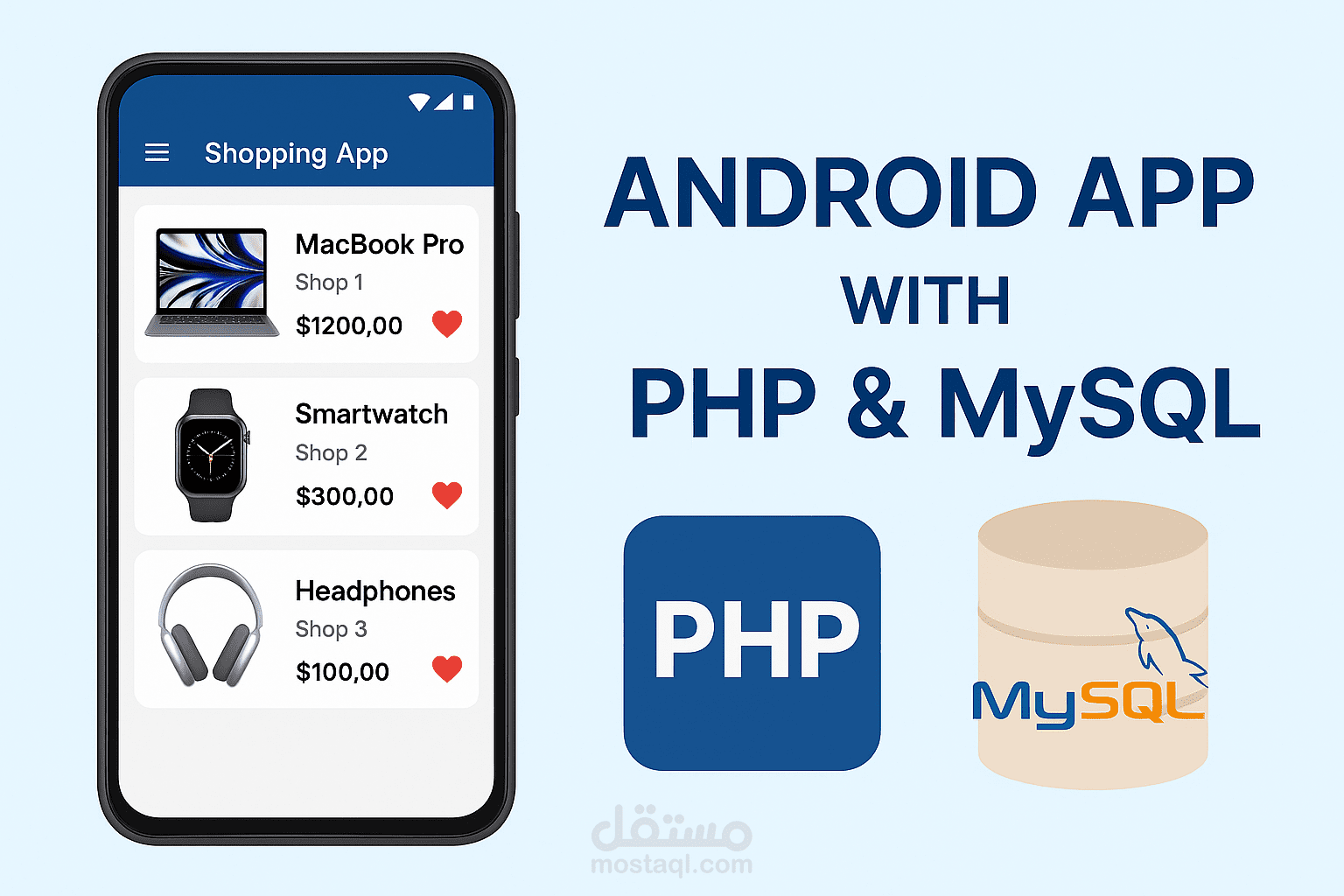 تطبيق أندرويد تسوق للمنتجات مع خاصية تحديد منافذ البيع باستخدام جافا  Shopping Application