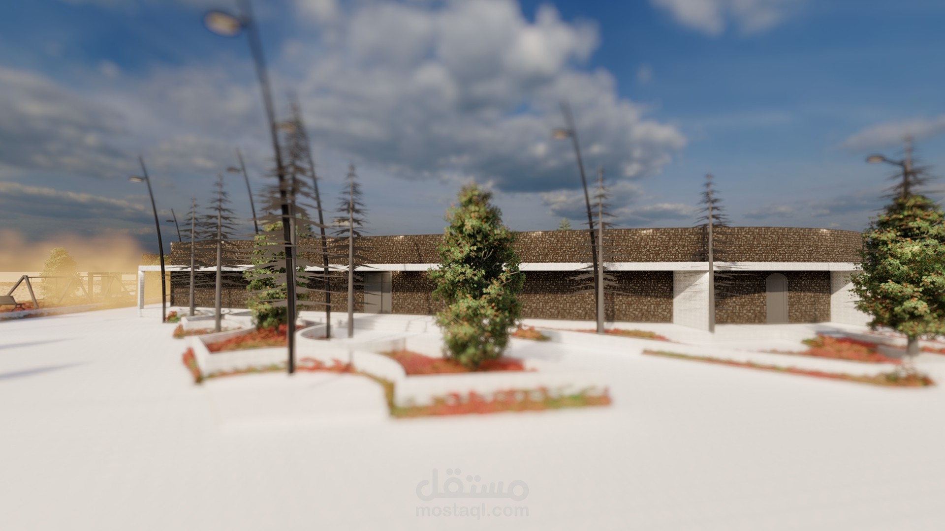 "تصميم معماري حديث لمدرسة تعليمية متكاملة"