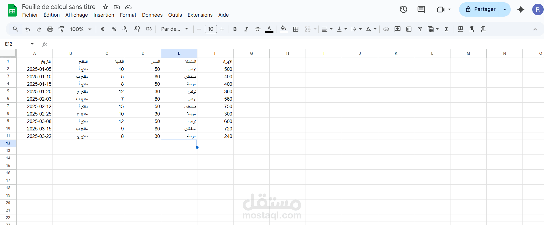 مشروع تحليل بيانات المبيعات باستخدام Excel