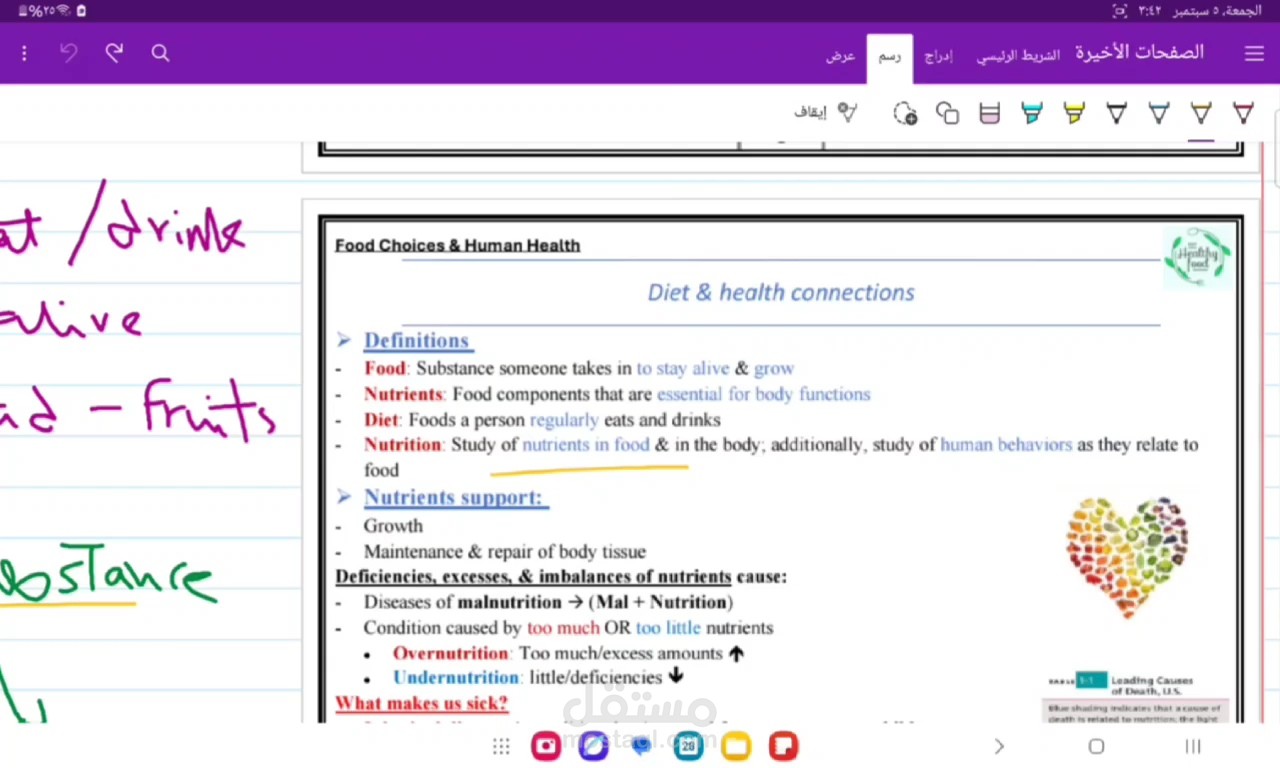شرح محاضرة  Diet and Health Connection