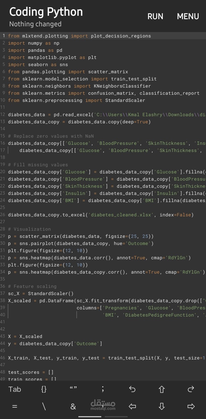 Diabetes ml model
