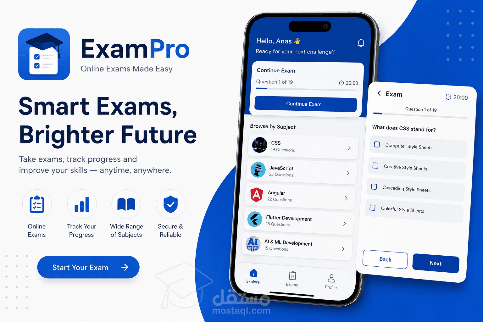 programing language Exams Application