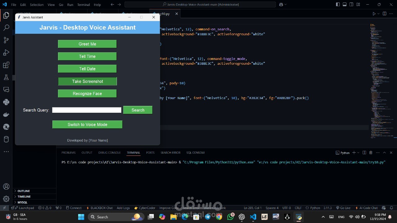 Jarvis voice assistant
