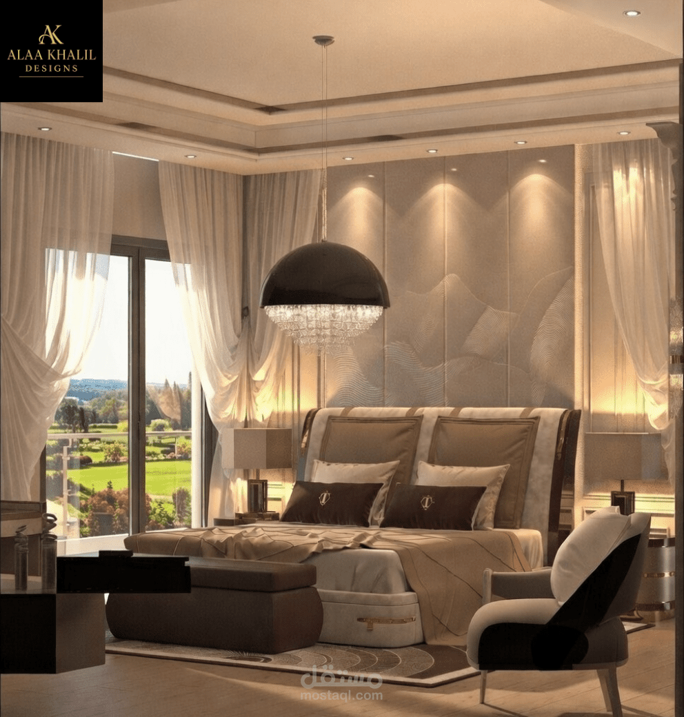 تصاميم مختلفة ل  غرف نوم فندقية على طراز النيو كلاسيك