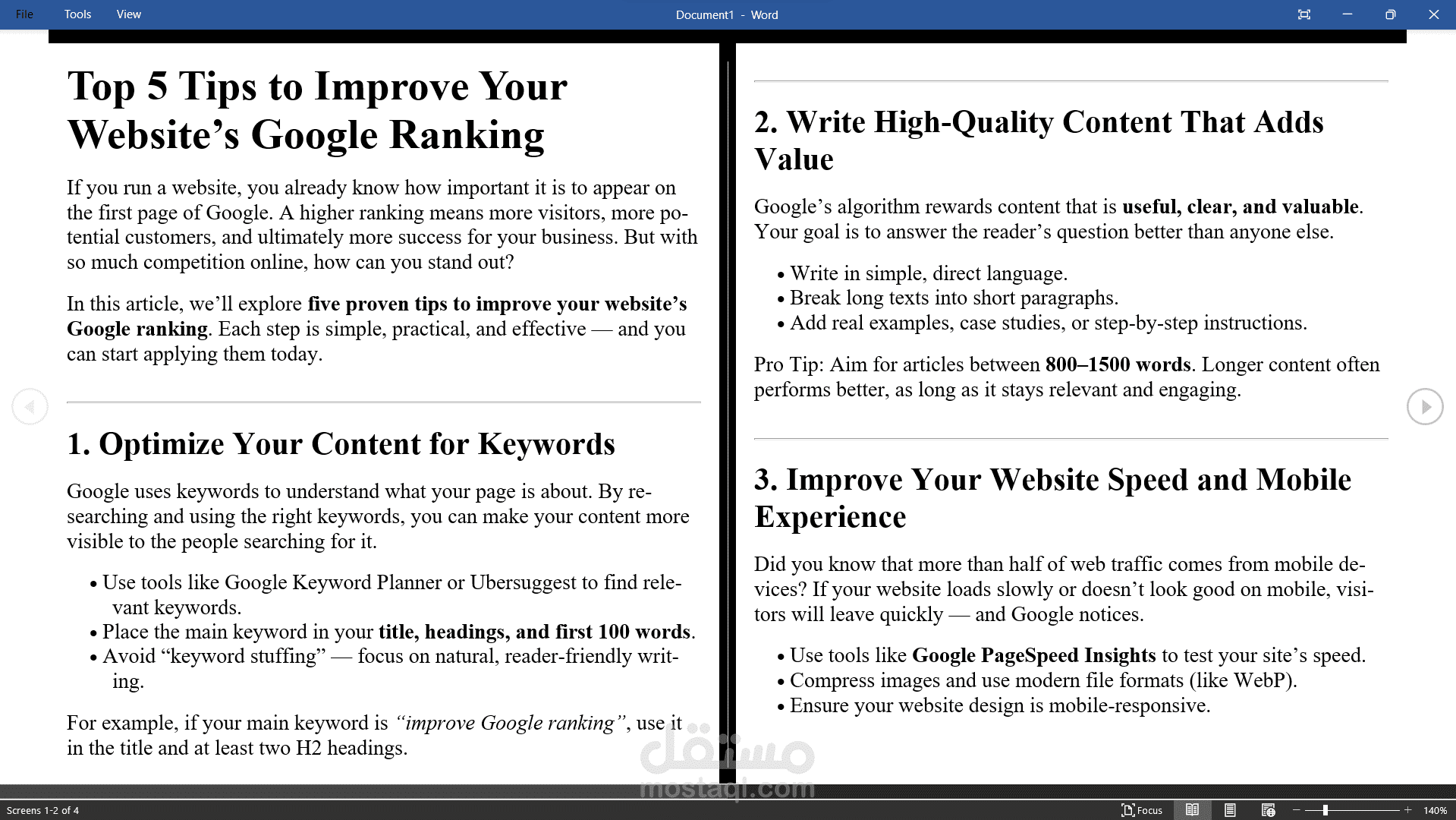ٍُSEO-friendly article and Research
