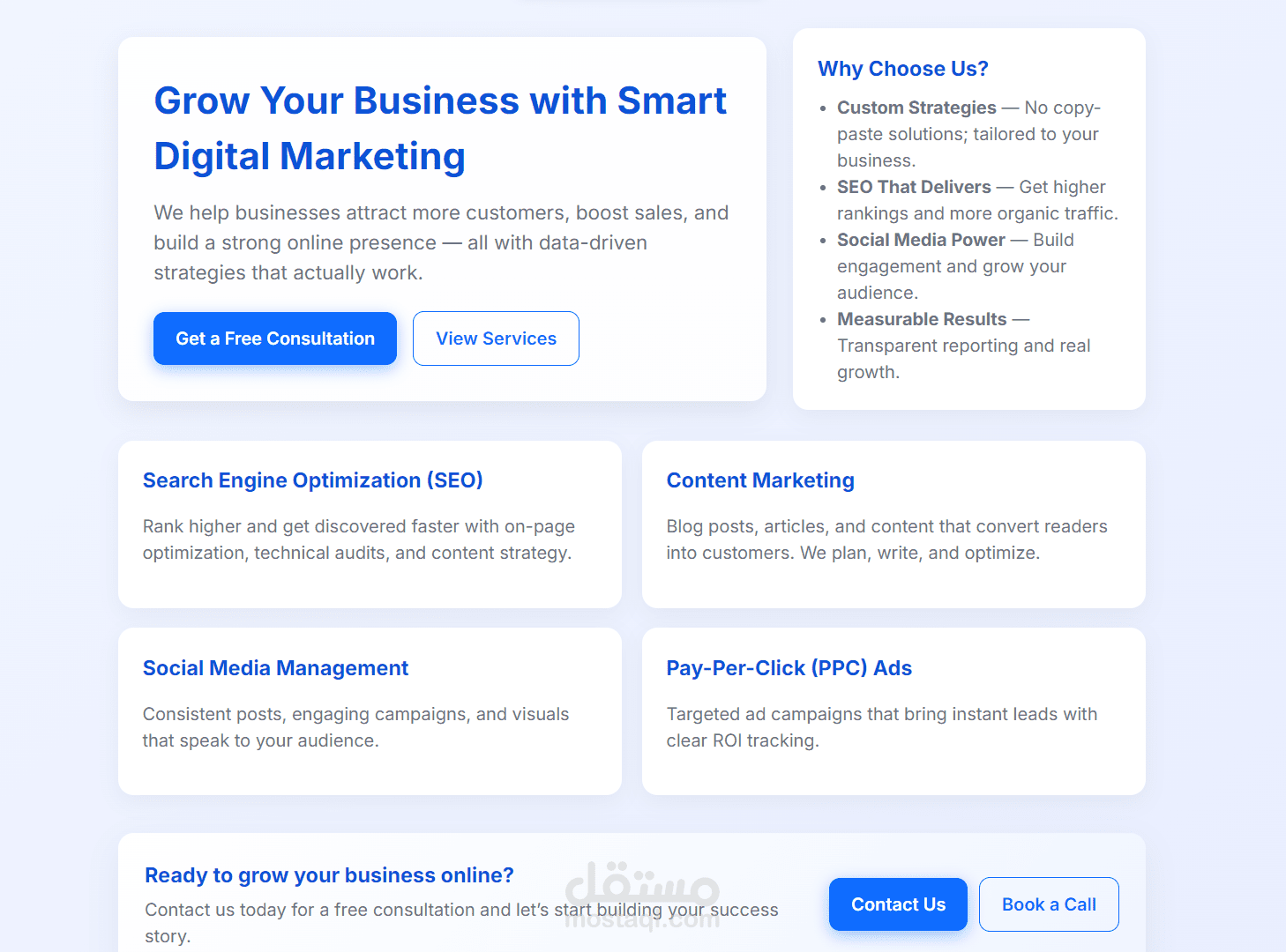 Digital marketing agency Homepage