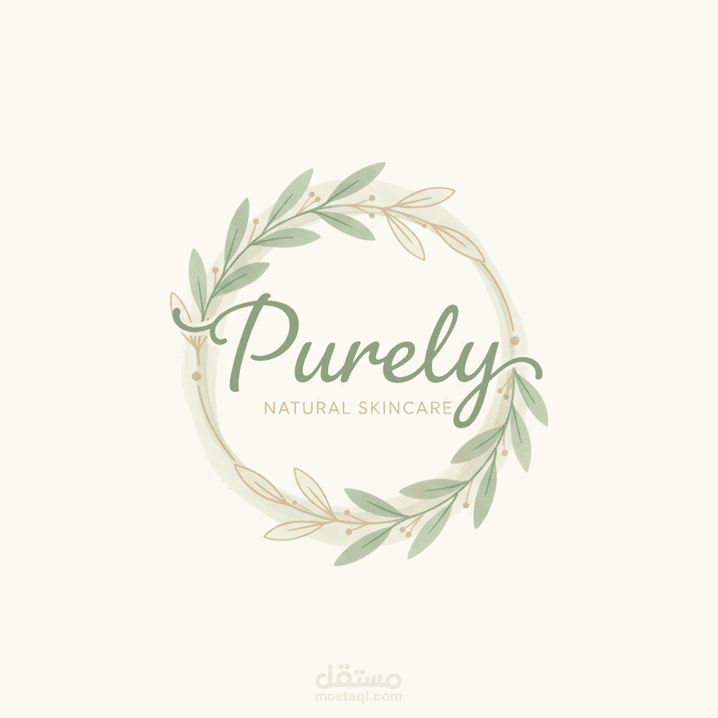 لوقو لمنتجات العناية بالبشرة ( purely )