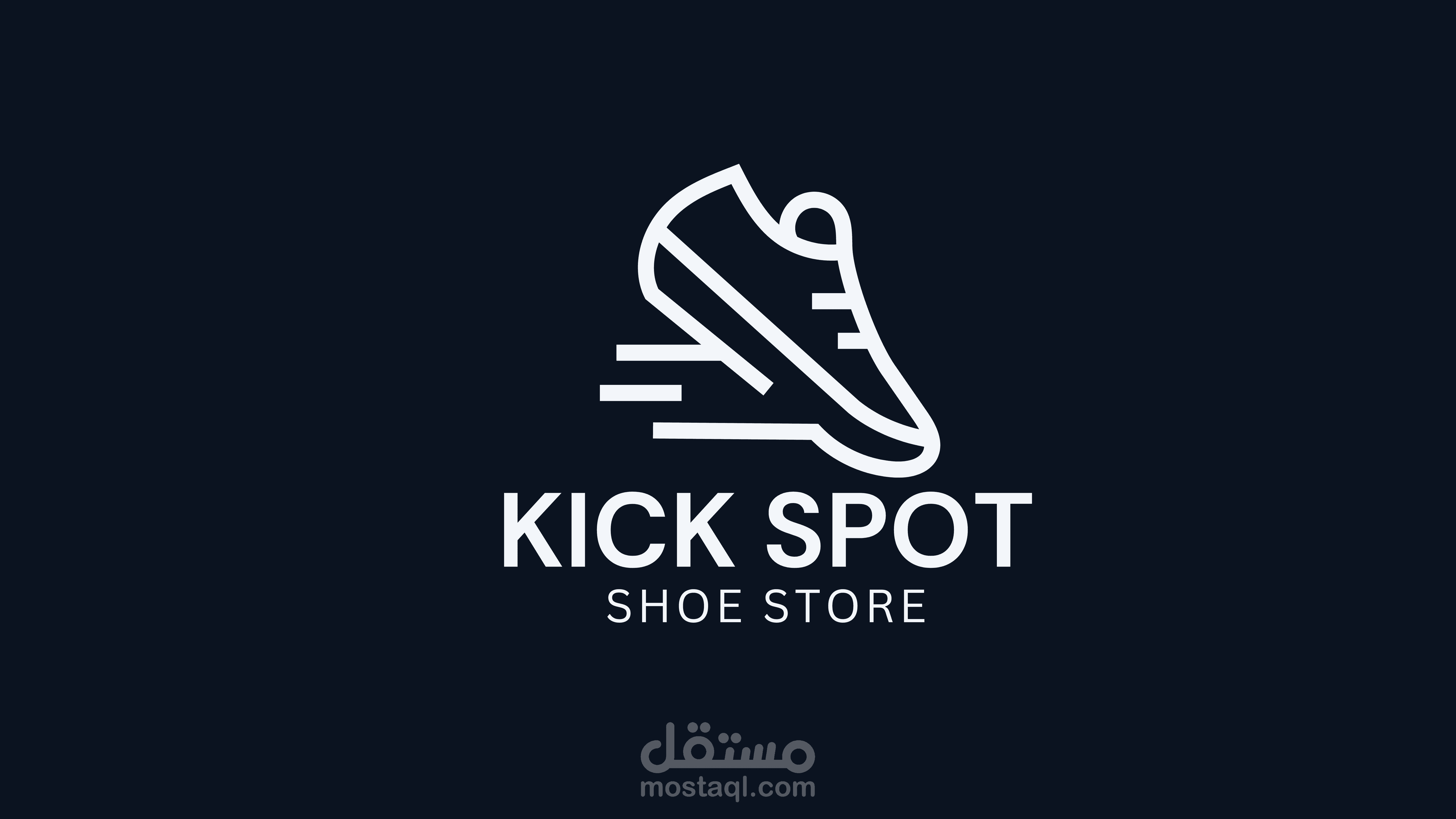 هوية علامة Kick Spot – تصميم شعار متجر أحذية عصري وبسيط