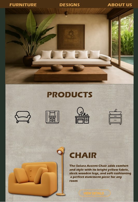 تصميم موقع إلكتروني مستوحى من الألوان الترابية والدفء الطبيعي