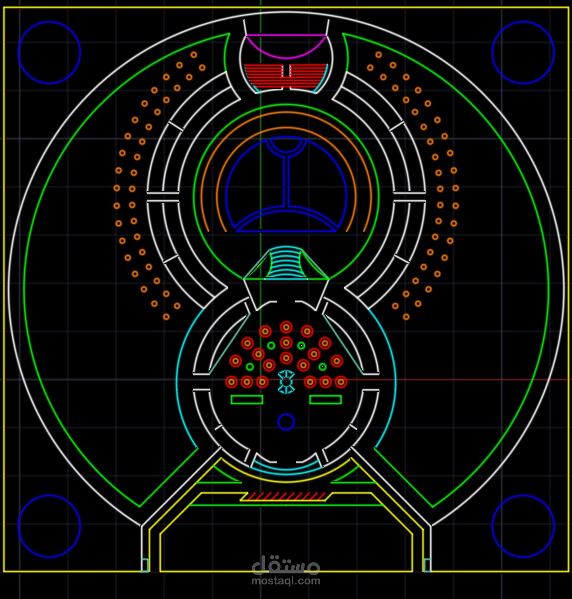 مخطط هندسي لفندق ومنتجع سياحي (AutoCAD)