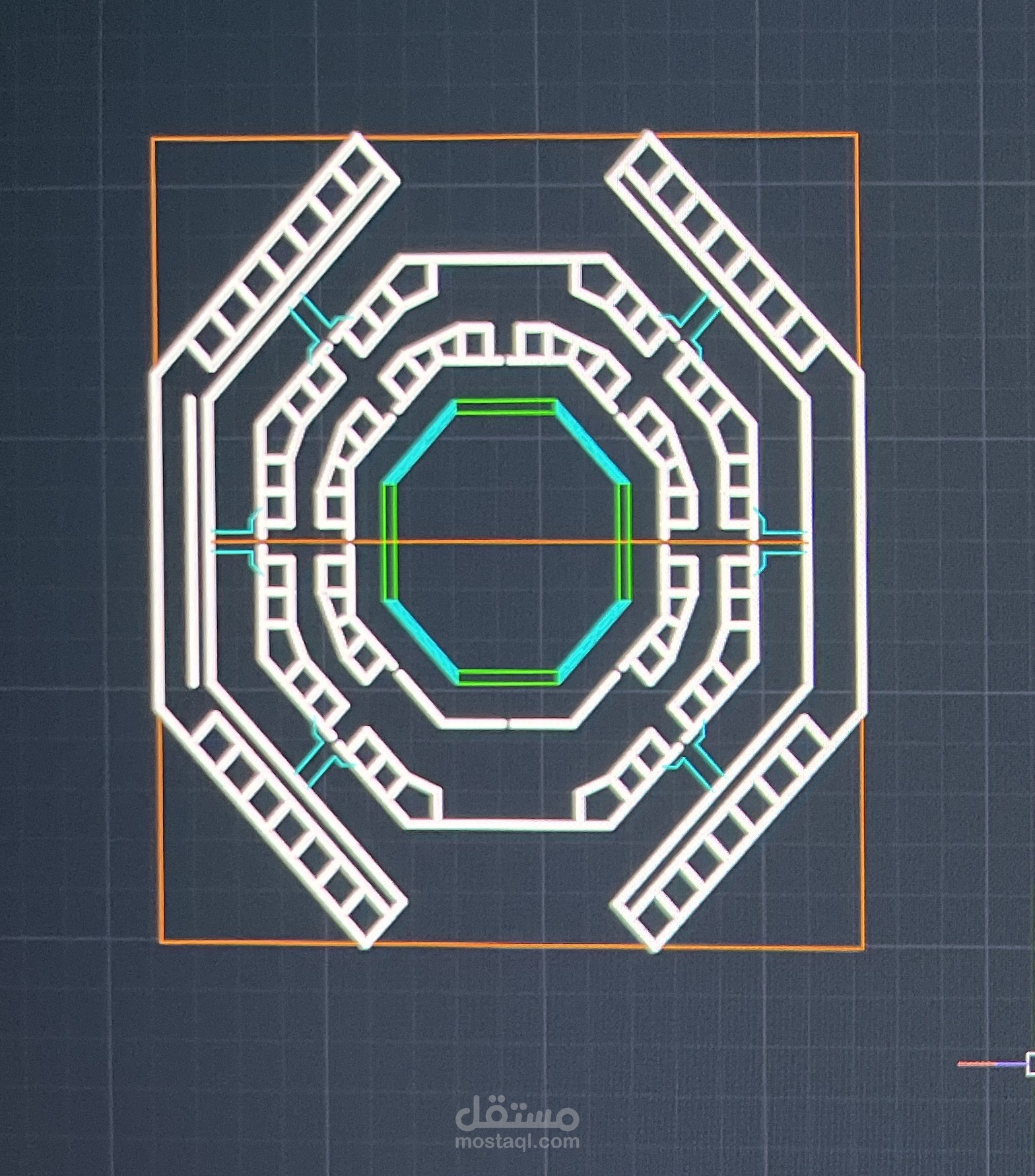 مخطط هندسي لكلية هندسة (AutoCAD)
