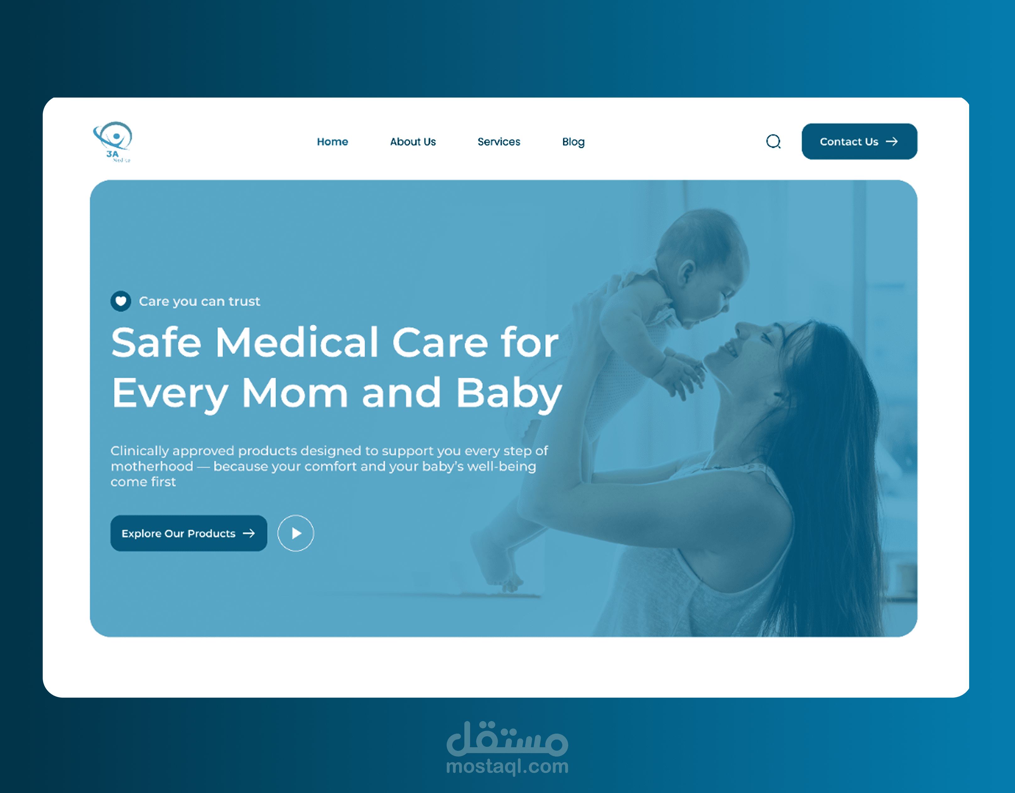 صفحة هبوط طبية بتصميم احترافي  Modern UI/UX Landing Page for a Trusted Medical Brand
