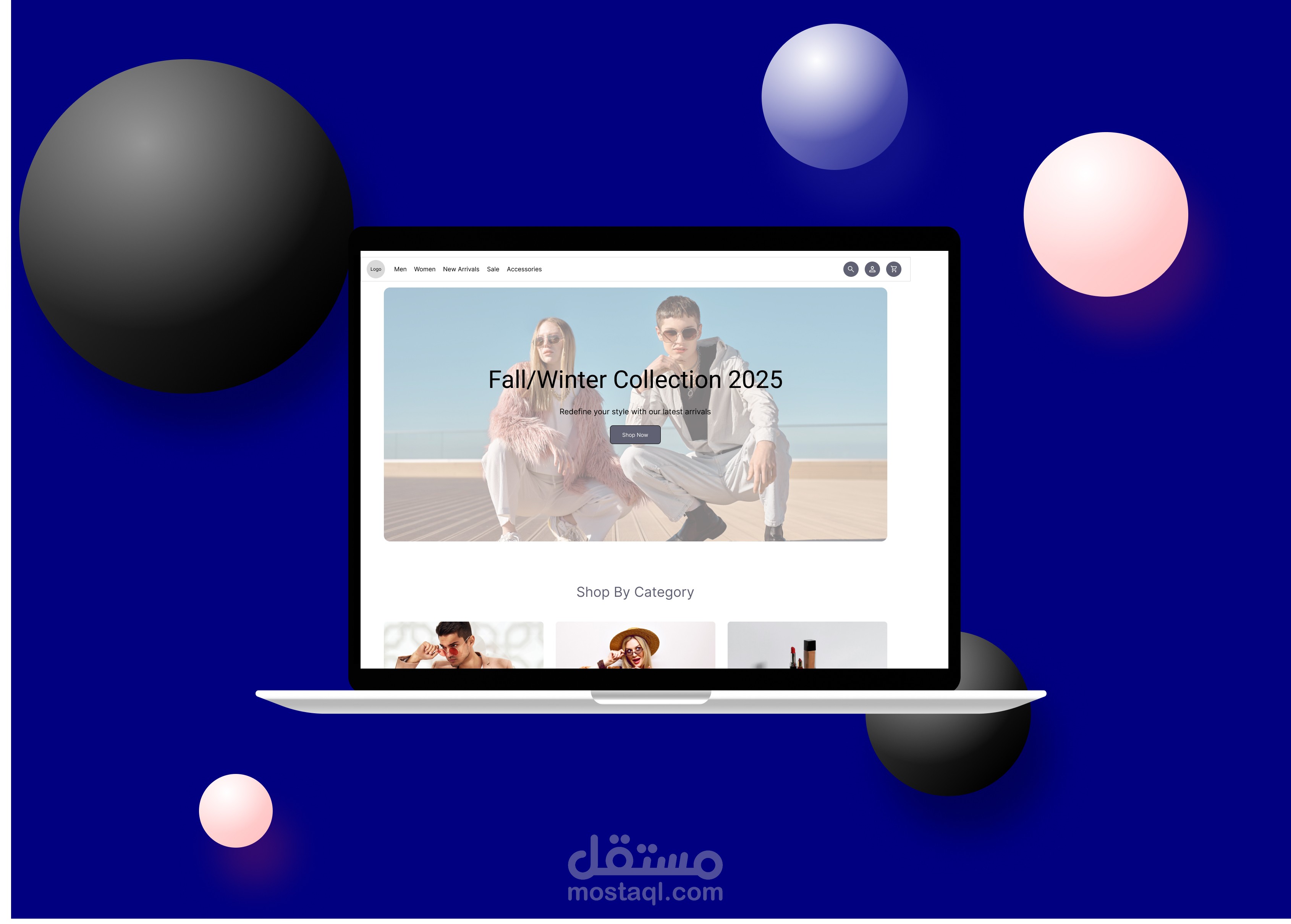 متجر ملابس - الصفحة الرئيسية (Clothing Store - Homepage)