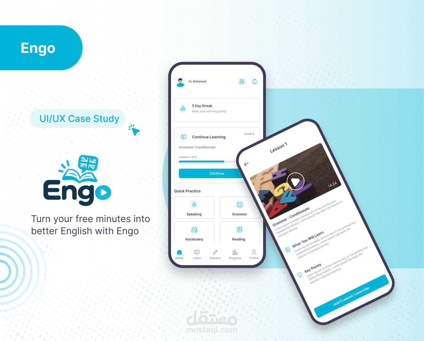 EnGo — English Learning App | UI/UX Case Study