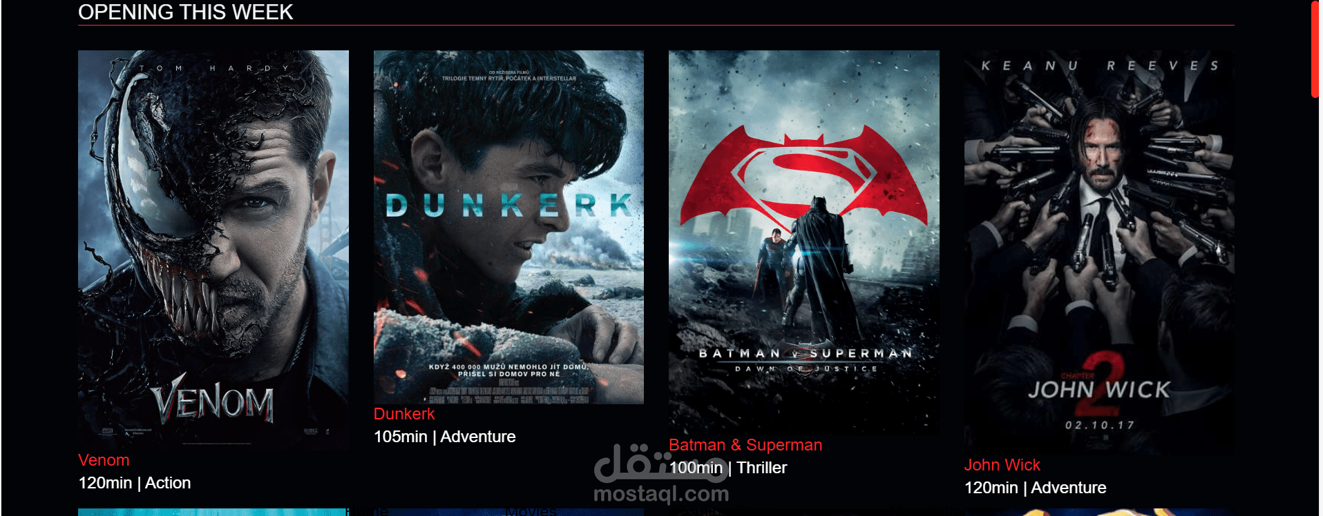 Movie Theater/Streaming Service "Opening This Week" Showcase