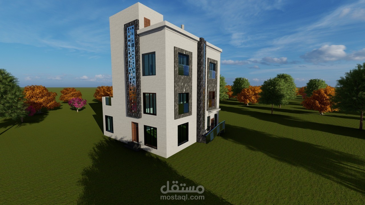 تصميم خارجي عصري وحديث لفيلا