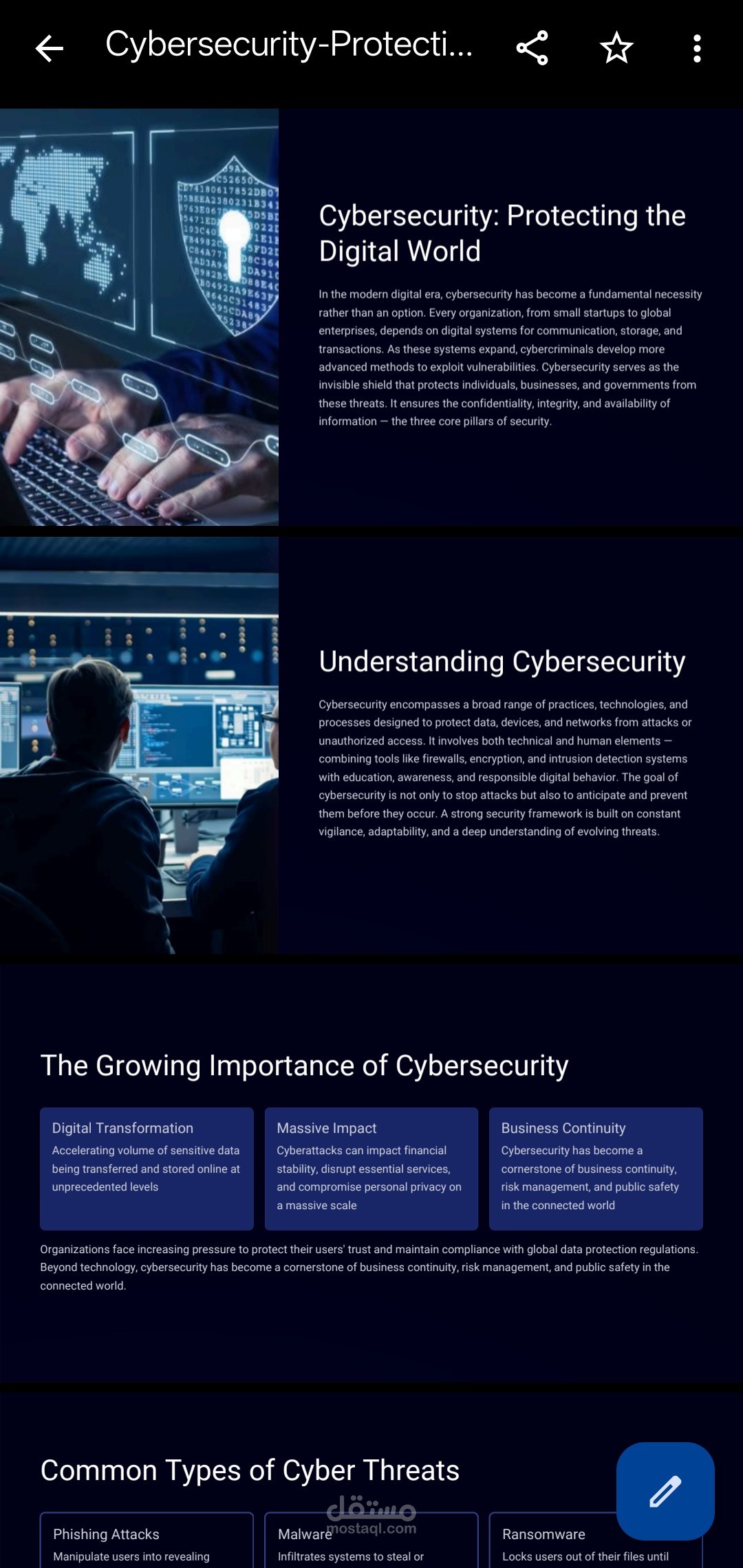 (Protecting the digtal world (cyber security presentation
