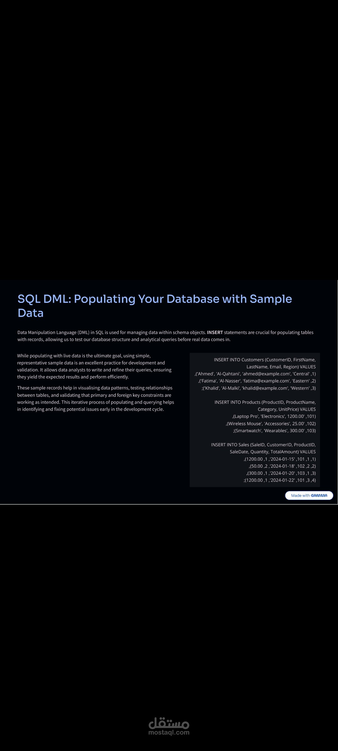 Worked on building a Sales Analytics Framework designed to transform raw data into actionable insights that drive growth and smarter decision-making to help the business.