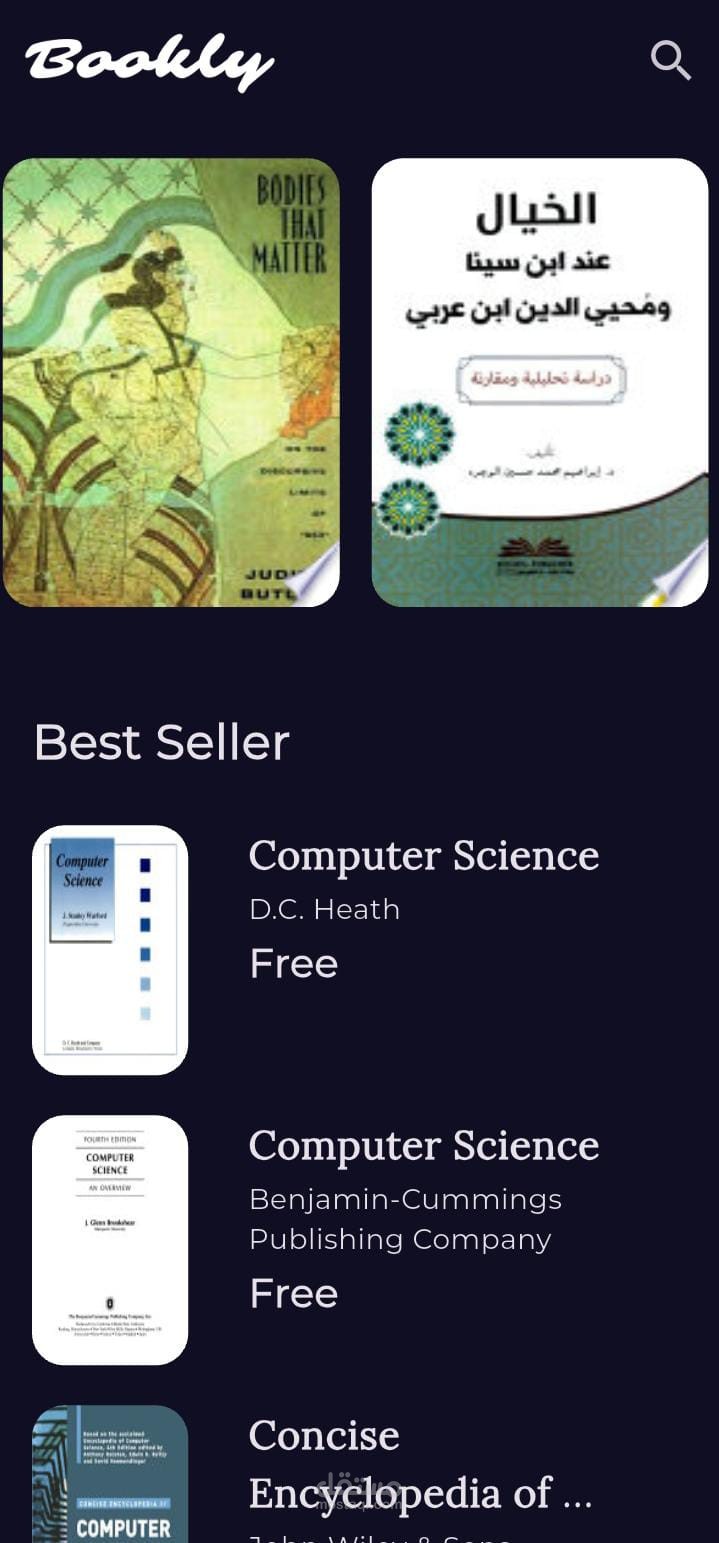 Bookly هو تطبيق شامل لعشاق الكتب، يتيح للمستخدمين استعراض مجموعات متنوعة من الكتب، اقتناء ما يرغبون فيه بسهولة، والحصول على اقتراحات مخصصة حسب اهتماماتهم.