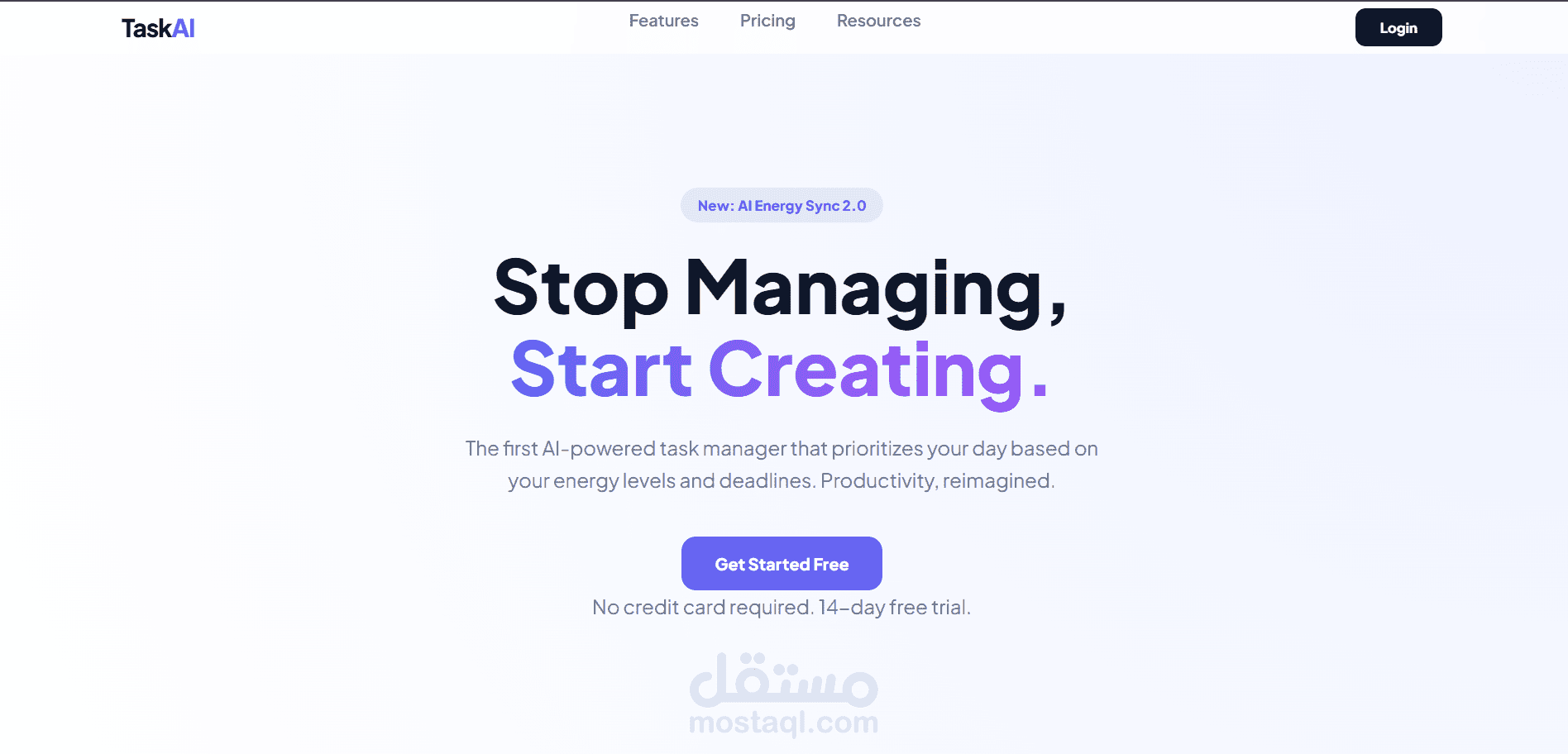 Task AI Landing page