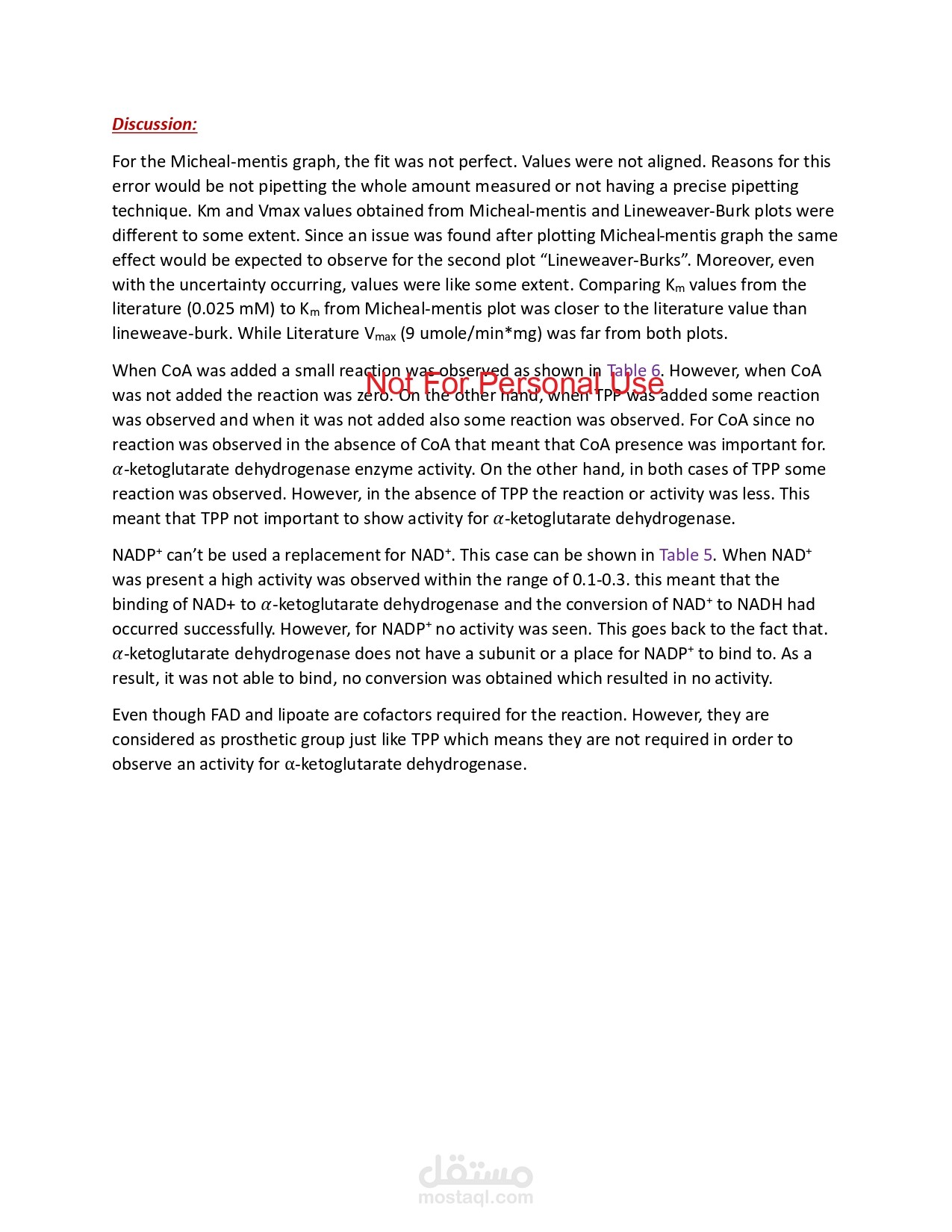 كتابة تقرير علمي باللغة الإنجليزية لمادة الكيمياء الحيوية عن الفيتامينات والأنزيمات المساعدة