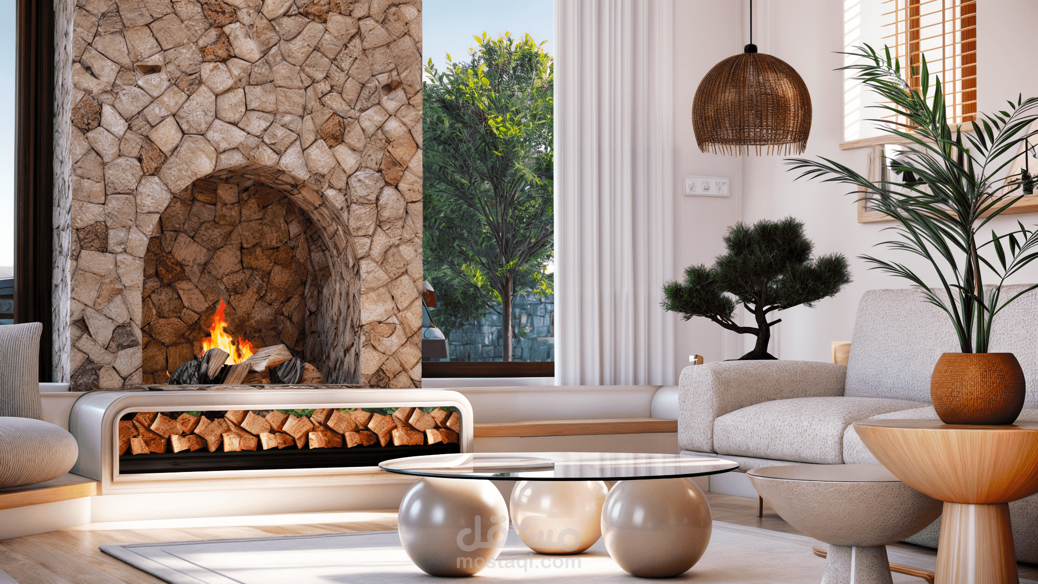 تصميم داخلي لفيلا داتكا | إدارة المشروع والتصور ثلاثي الأبعاد