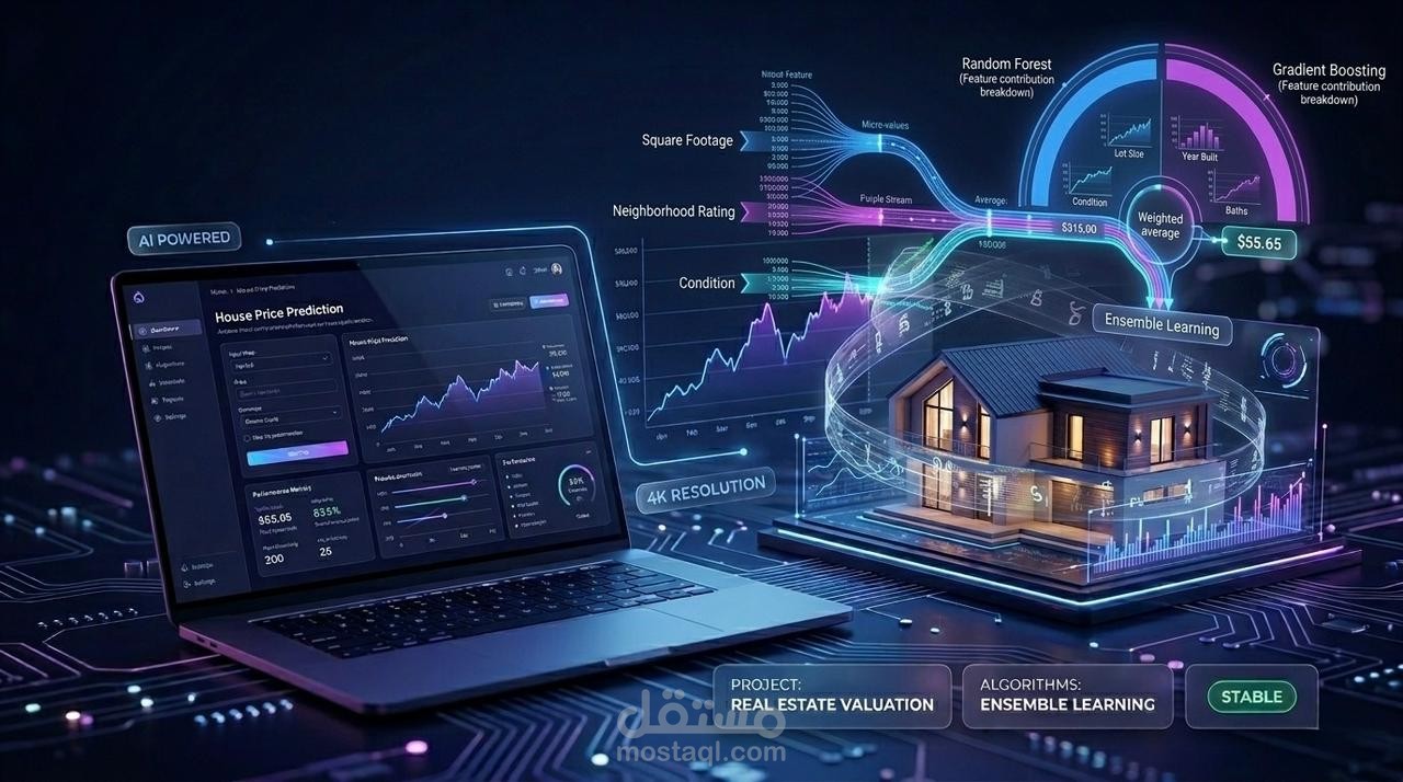 نظام ذكي لتقدير أسعار العقارات بدقة احترافية باستخدام الـ Machine Learning وواجهت عرض