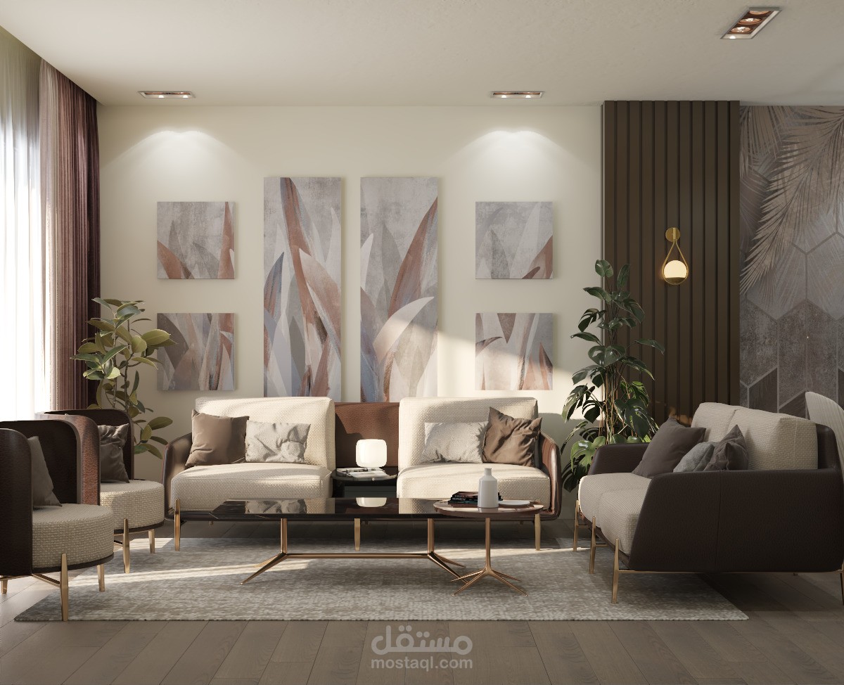 التصميم الداخلى لصالون شقة سكنية
