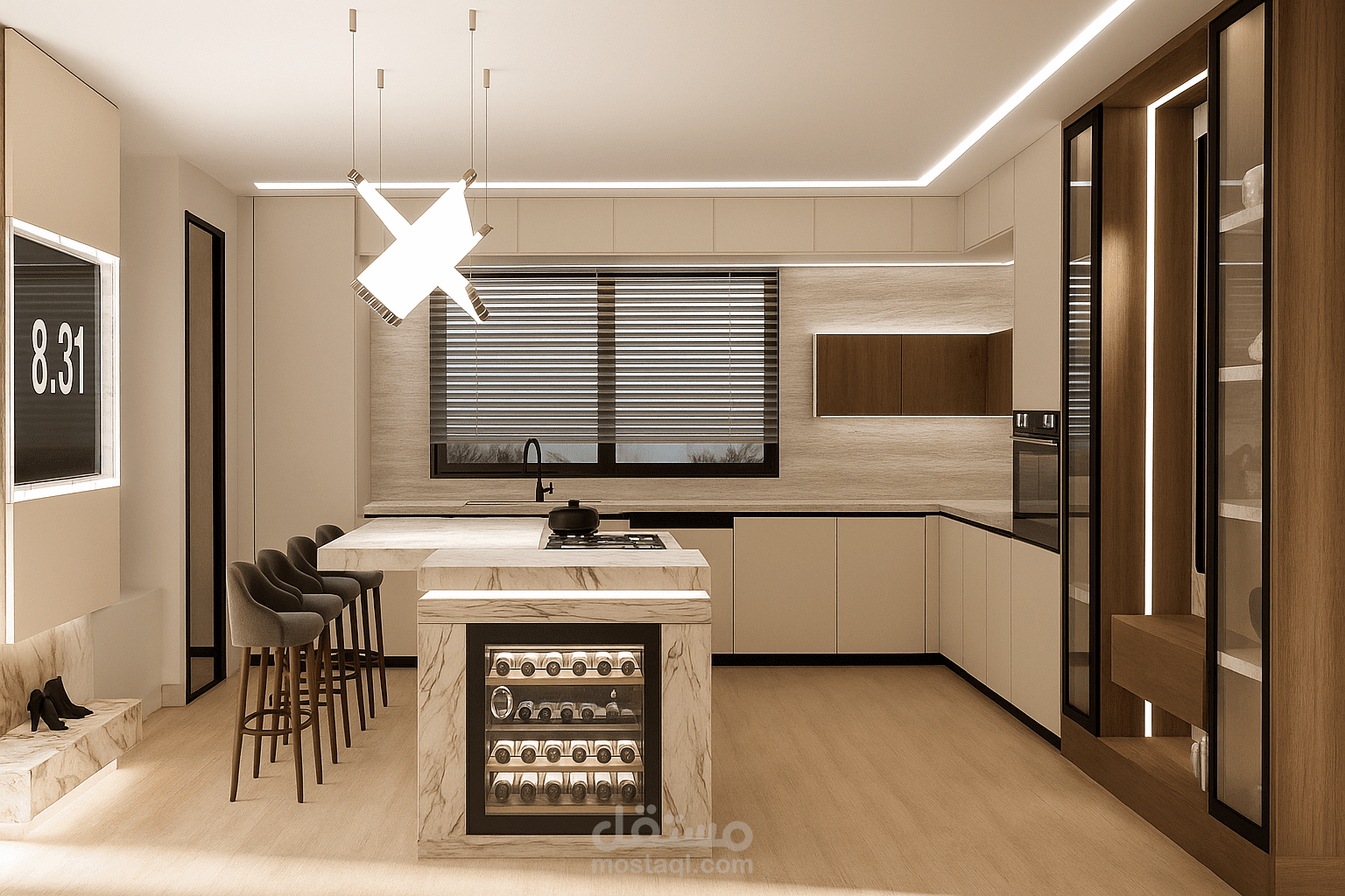 تصميم مطبخ عصري 2D/3D