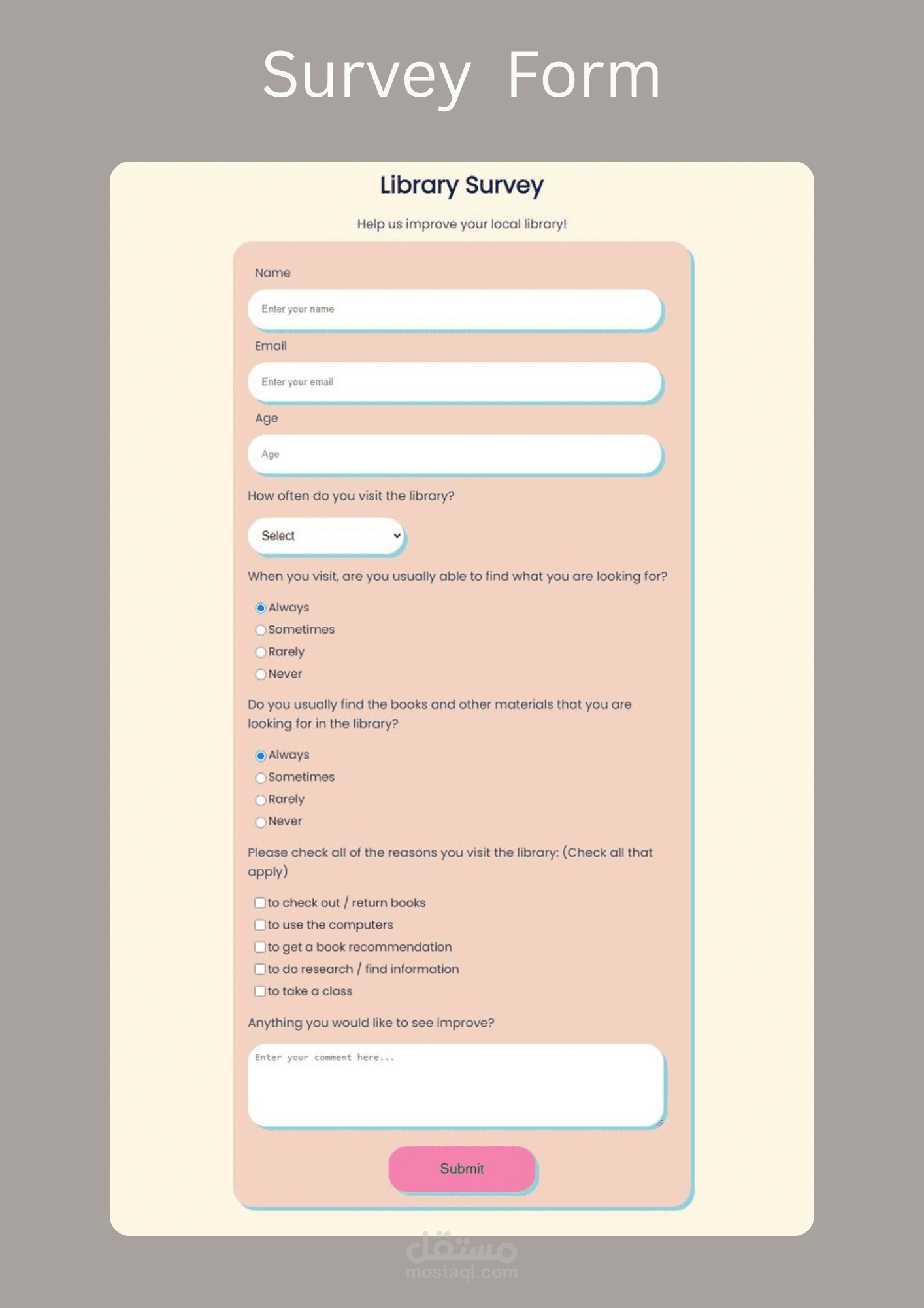 Survey Form webpage