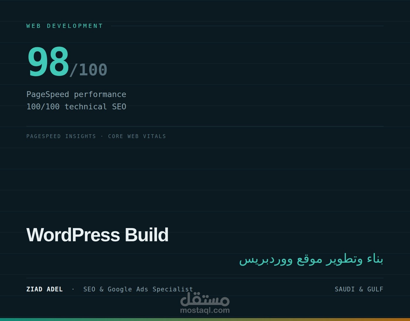بناء موقع ووردبريس بلغتين — 98/100 في PageSpeed و100/100 سيو تقني