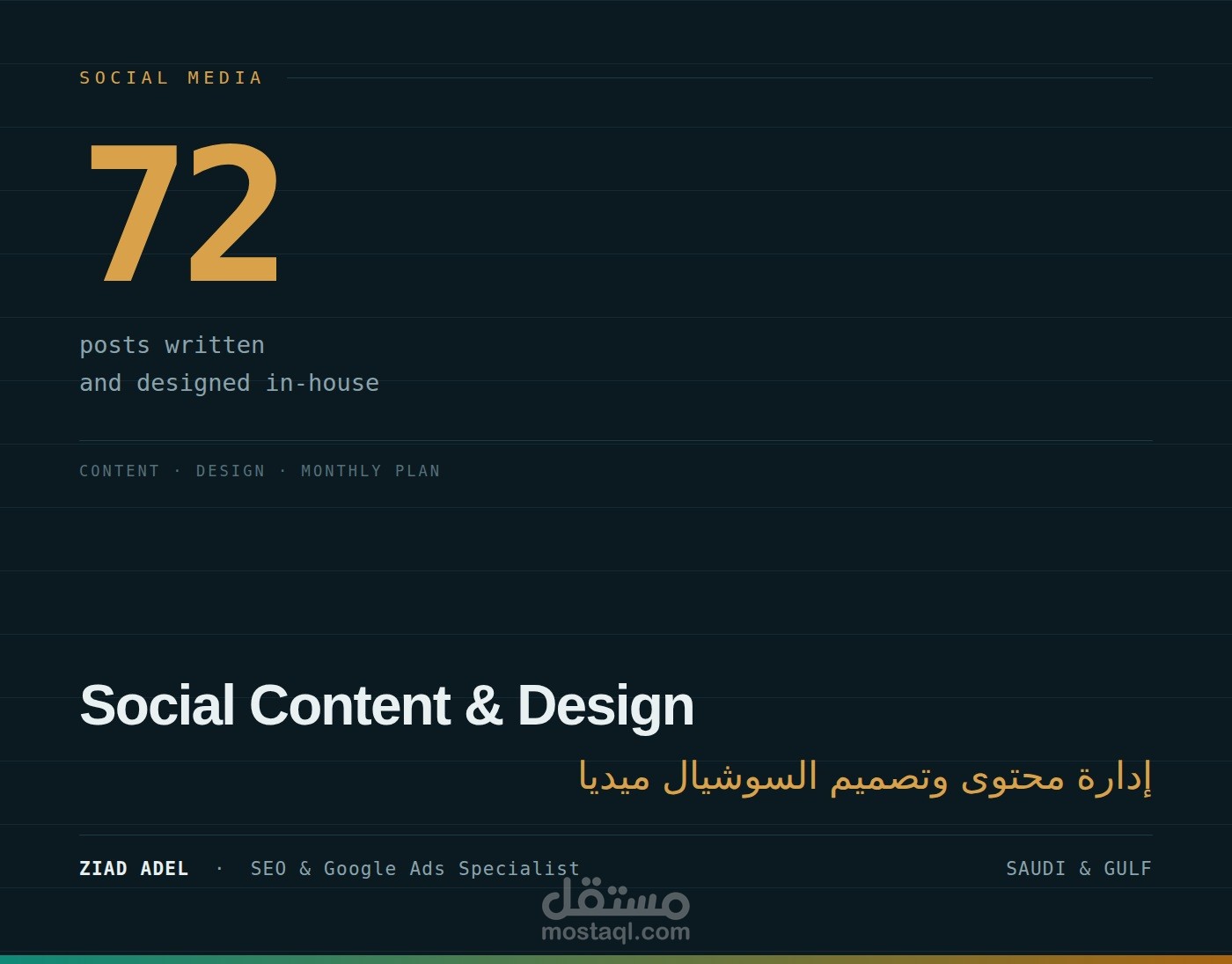 إدارة حساب إنستقرام لشركة سعودية — 72 منشور كتابة وتصميم داخلي