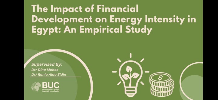 لوحة عرض باور بوينت عن موضوع: The Impact of Financial Development on Energy Intensity in Egypt (2)