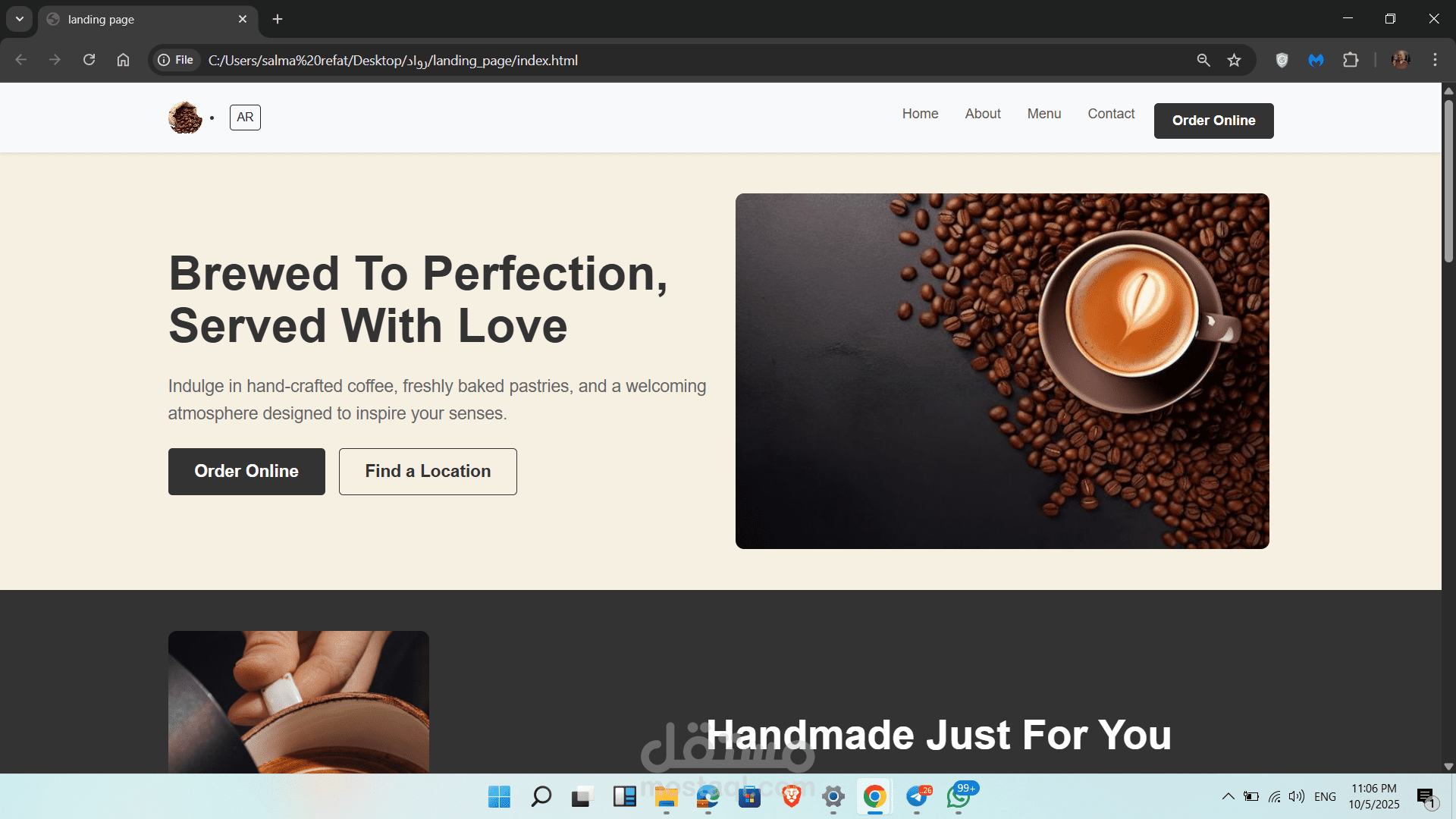 Landing Page – صفحة ترويجية ثنائية اللغة