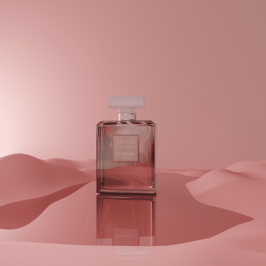 جوهر الزهور - عطر ثلاثي الأبعاد بتصميم زجاجي مفصل في أجواء وردية