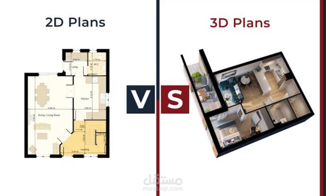 تحويل البلانات الى 3D بجودة عالية