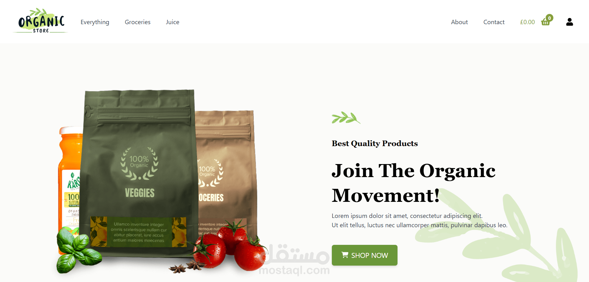 Organic E-commerce Website