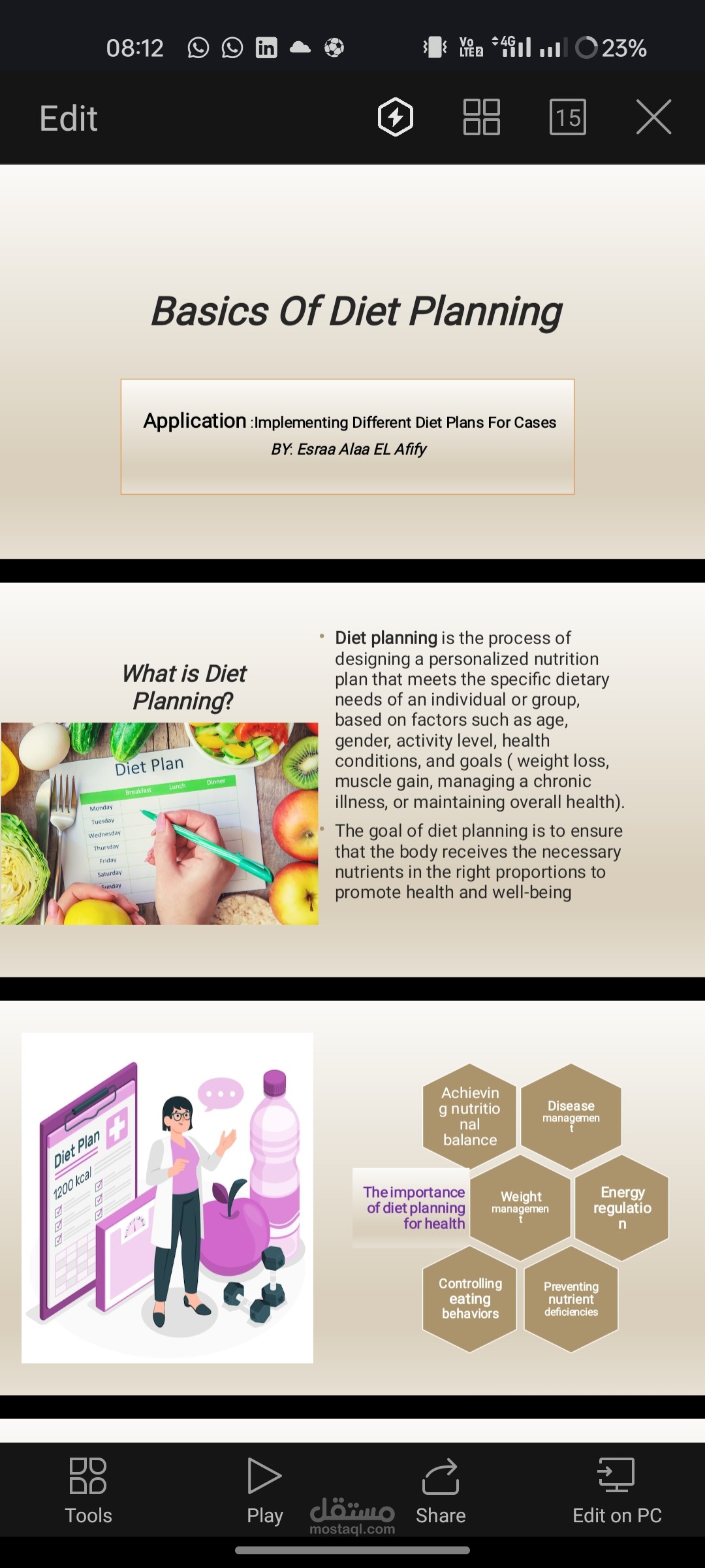 عرض بوربوينت عن basics of diet plans